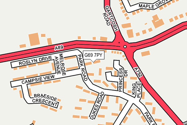 G69 7PY map - OS OpenMap – Local (Ordnance Survey) G69 7PY map - OS OpenMap – Local (Ordnance Survey)