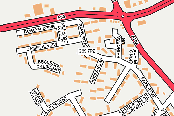 G69 7PZ map - OS OpenMap – Local (Ordnance Survey) G69 7PZ map - OS OpenMap – Local (Ordnance Survey)