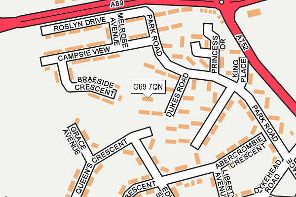 G69 7QN map - OS OpenMap – Local (Ordnance Survey) G69 7QN map - OS OpenMap – Local (Ordnance Survey)