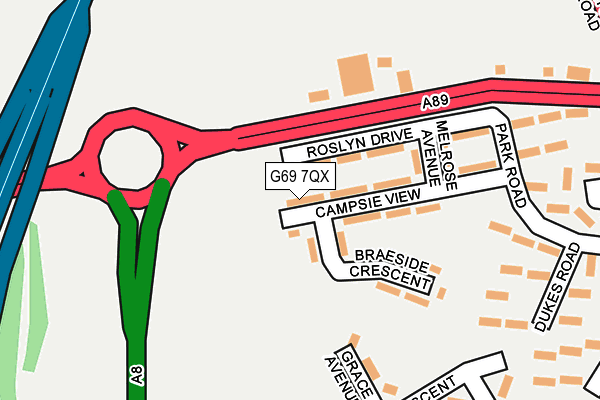 G69 7QX map - OS OpenMap – Local (Ordnance Survey) G69 7QX map - OS OpenMap – Local (Ordnance Survey)