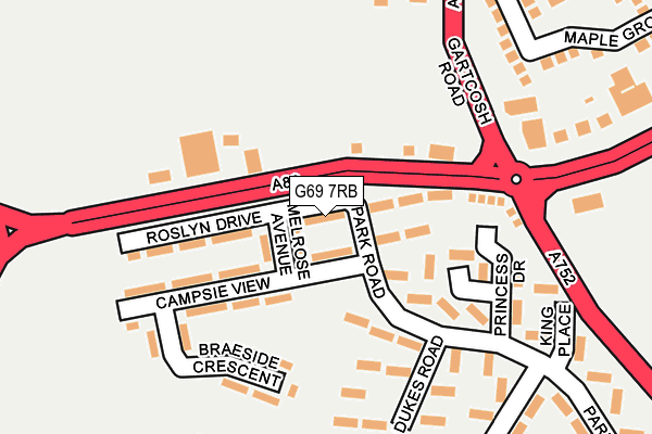 G69 7RB map - OS OpenMap – Local (Ordnance Survey) G69 7RB map - OS OpenMap – Local (Ordnance Survey)