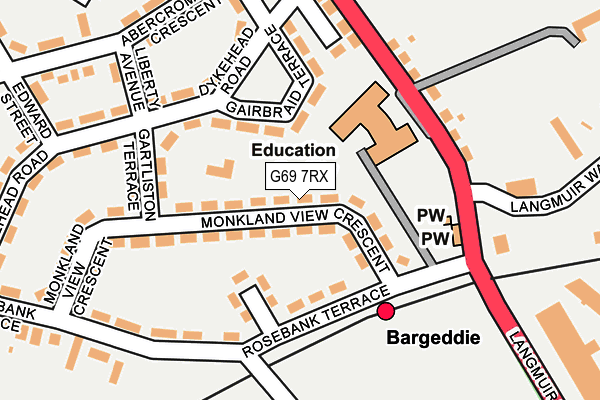 G69 7RX map - OS OpenMap – Local (Ordnance Survey) G69 7RX map - OS OpenMap – Local (Ordnance Survey)