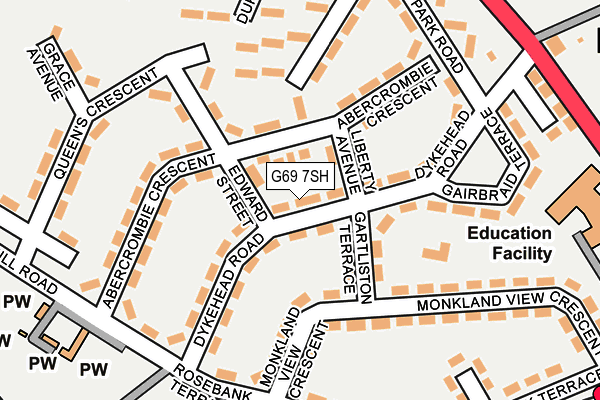 G69 7SH map - OS OpenMap – Local (Ordnance Survey) G69 7SH map - OS OpenMap – Local (Ordnance Survey)