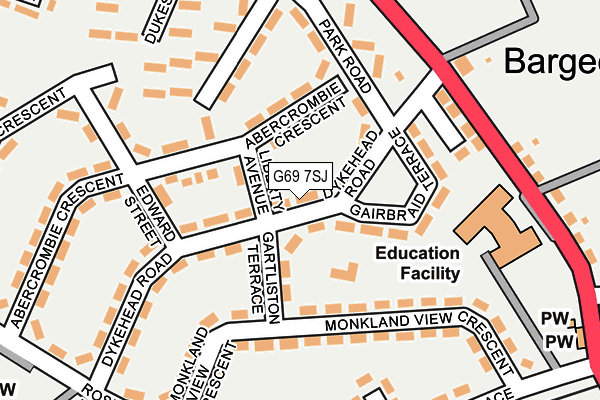 G69 7SJ map - OS OpenMap – Local (Ordnance Survey) G69 7SJ map - OS OpenMap – Local (Ordnance Survey)