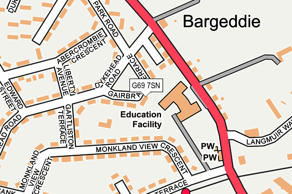 G69 7SN map - OS OpenMap – Local (Ordnance Survey) G69 7SN map - OS OpenMap – Local (Ordnance Survey)