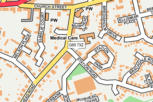 G69 7XZ map - OS OpenMap – Local (Ordnance Survey) G69 7XZ map - OS OpenMap – Local (Ordnance Survey)
