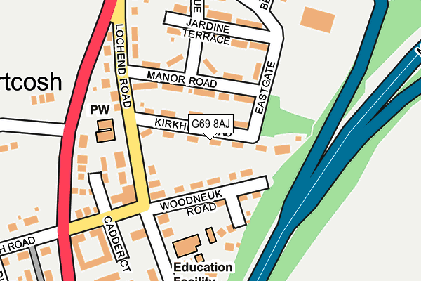 G69 8AJ map - OS OpenMap – Local (Ordnance Survey)