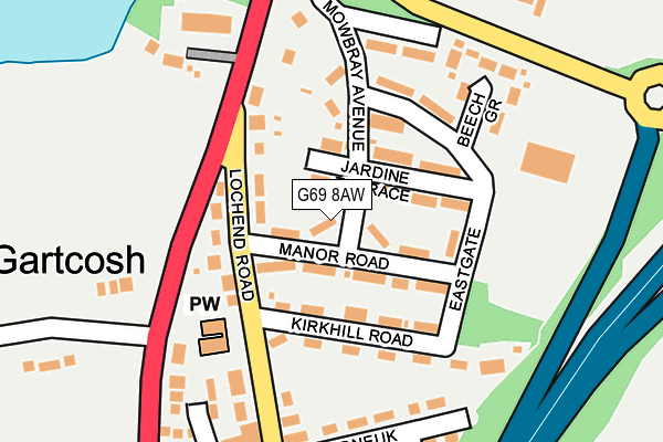 G69 8AW map - OS OpenMap – Local (Ordnance Survey) G69 8AW map - OS OpenMap – Local (Ordnance Survey)