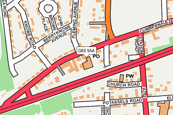 G69 9AA map - OS OpenMap – Local (Ordnance Survey) G69 9AA map - OS OpenMap – Local (Ordnance Survey)