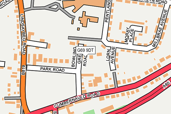 G69 9DT map - OS OpenMap – Local (Ordnance Survey)