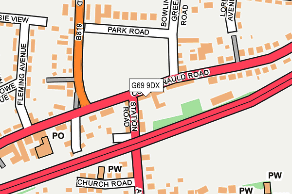 G69 9DX map - OS OpenMap – Local (Ordnance Survey) G69 9DX map - OS OpenMap – Local (Ordnance Survey)