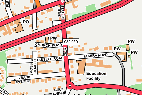 G69 9ED map - OS OpenMap – Local (Ordnance Survey)