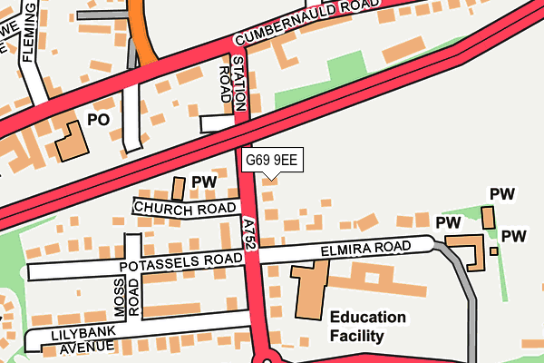 G69 9EE map - OS OpenMap – Local (Ordnance Survey) G69 9EE map - OS OpenMap – Local (Ordnance Survey)