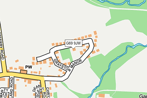 G69 9JW map - OS OpenMap – Local (Ordnance Survey)