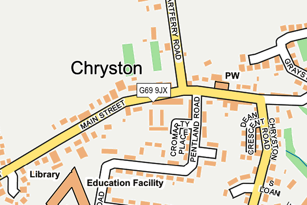 G69 9JX map - OS OpenMap – Local (Ordnance Survey)
