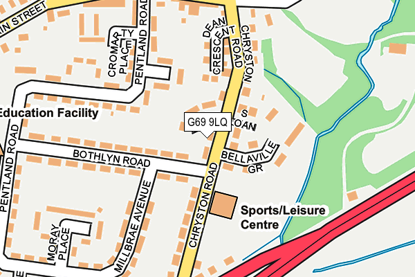 G69 9LQ map - OS OpenMap – Local (Ordnance Survey)