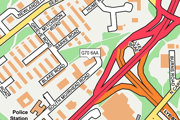 G70 6AA map - OS OpenMap – Local (Ordnance Survey) G70 6AA map - OS OpenMap – Local (Ordnance Survey)