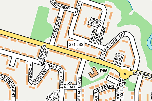 G71 5BG map - OS OpenMap – Local (Ordnance Survey)
