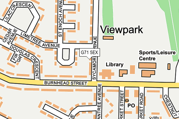 G71 5EX map - OS OpenMap – Local (Ordnance Survey)