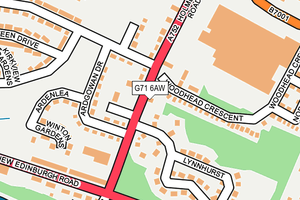 G71 6AW map - OS OpenMap – Local (Ordnance Survey) G71 6AW map - OS OpenMap – Local (Ordnance Survey)