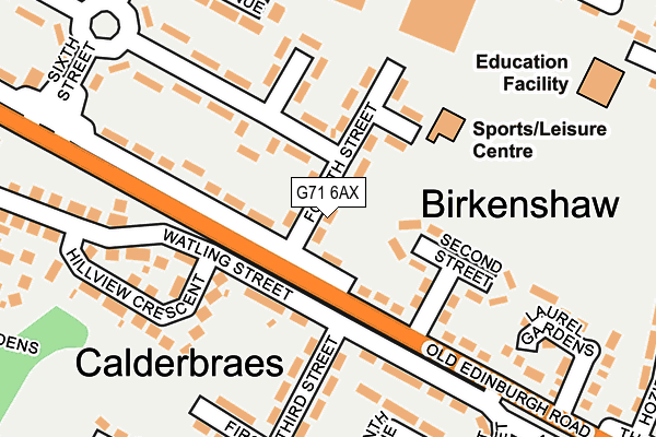 G71 6AX map - OS OpenMap – Local (Ordnance Survey) G71 6AX map - OS OpenMap – Local (Ordnance Survey)