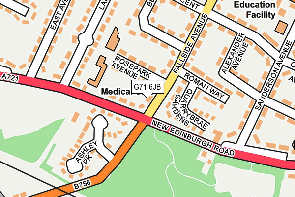G71 6JB map - OS OpenMap – Local (Ordnance Survey) G71 6JB map - OS OpenMap – Local (Ordnance Survey)