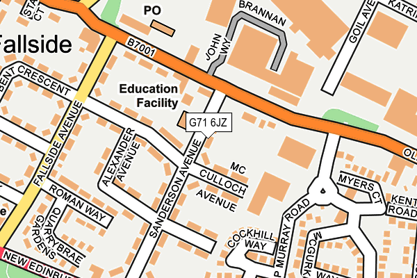 G71 6JZ map - OS OpenMap – Local (Ordnance Survey)