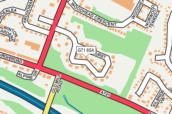 G71 6SA map - OS OpenMap – Local (Ordnance Survey)