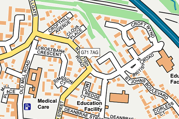 G71 7AG map - OS OpenMap – Local (Ordnance Survey) G71 7AG map - OS OpenMap – Local (Ordnance Survey)