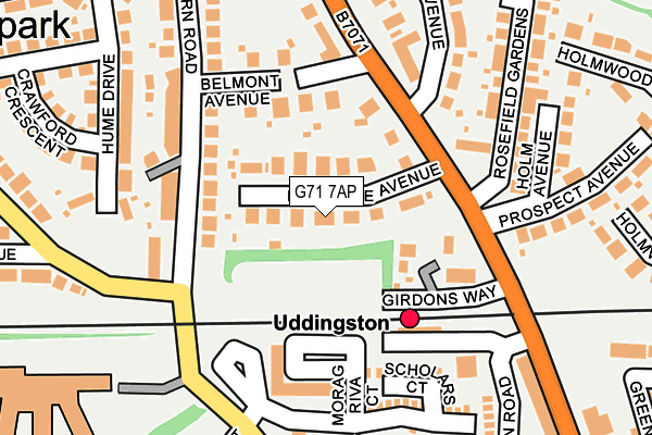 G71 7AP map - OS OpenMap – Local (Ordnance Survey) G71 7AP map - OS OpenMap – Local (Ordnance Survey)