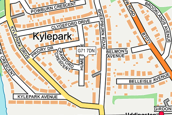 G71 7DN map - OS OpenMap – Local (Ordnance Survey) G71 7DN map - OS OpenMap – Local (Ordnance Survey)