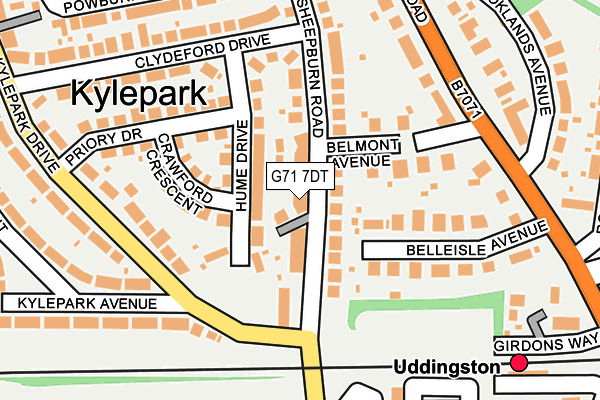 G71 7DT map - OS OpenMap – Local (Ordnance Survey) G71 7DT map - OS OpenMap – Local (Ordnance Survey)