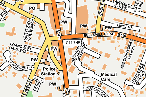 G71 7HE map - OS OpenMap – Local (Ordnance Survey) G71 7HE map - OS OpenMap – Local (Ordnance Survey)