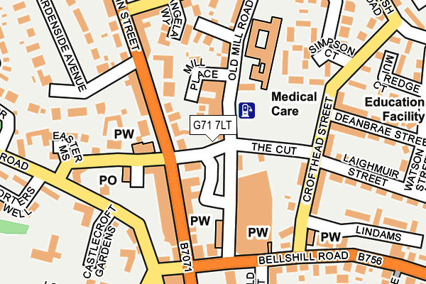 G71 7LT map - OS OpenMap – Local (Ordnance Survey) G71 7LT map - OS OpenMap – Local (Ordnance Survey)