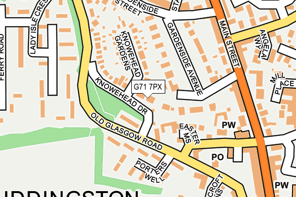 G71 7PX map - OS OpenMap – Local (Ordnance Survey) G71 7PX map - OS OpenMap – Local (Ordnance Survey)