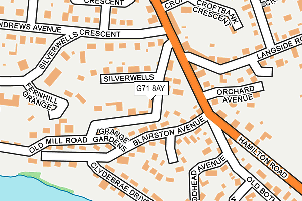 G71 8AY map - OS OpenMap – Local (Ordnance Survey) G71 8AY map - OS OpenMap – Local (Ordnance Survey)