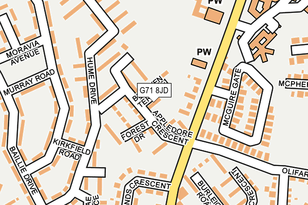 G71 8JD map - OS OpenMap – Local (Ordnance Survey) G71 8JD map - OS OpenMap – Local (Ordnance Survey)