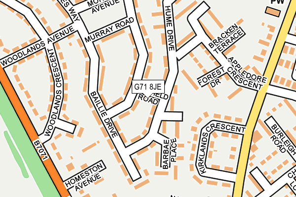 G71 8JE map - OS OpenMap – Local (Ordnance Survey) G71 8JE map - OS OpenMap – Local (Ordnance Survey)
