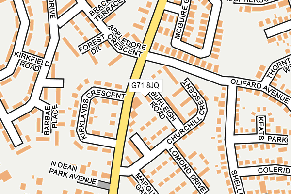 G71 8JQ map - OS OpenMap – Local (Ordnance Survey) G71 8JQ map - OS OpenMap – Local (Ordnance Survey)