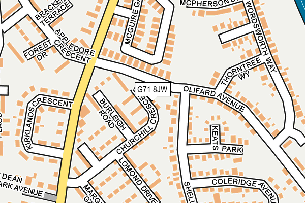 G71 8JW map - OS OpenMap – Local (Ordnance Survey) G71 8JW map - OS OpenMap – Local (Ordnance Survey)