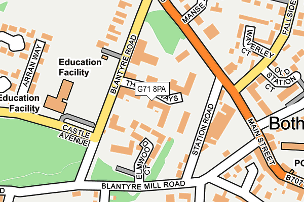 G71 8PA map - OS OpenMap – Local (Ordnance Survey) G71 8PA map - OS OpenMap – Local (Ordnance Survey)