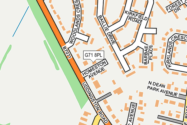 G71 8PL map - OS OpenMap – Local (Ordnance Survey)