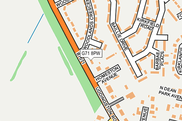 G71 8PW map - OS OpenMap – Local (Ordnance Survey) G71 8PW map - OS OpenMap – Local (Ordnance Survey)