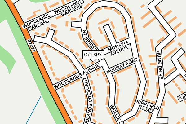 G71 8PY map - OS OpenMap – Local (Ordnance Survey) G71 8PY map - OS OpenMap – Local (Ordnance Survey)