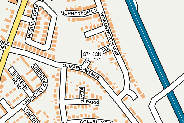 G71 8QN map - OS OpenMap – Local (Ordnance Survey) G71 8QN map - OS OpenMap – Local (Ordnance Survey)