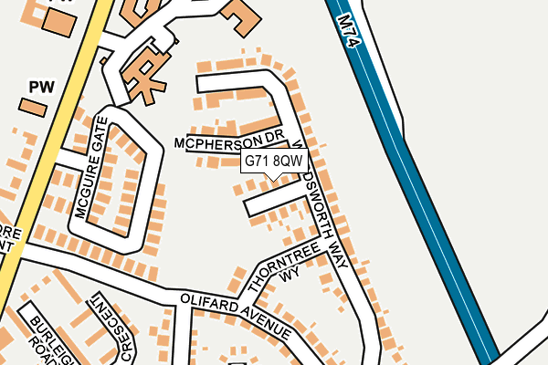 G71 8QW map - OS OpenMap – Local (Ordnance Survey) G71 8QW map - OS OpenMap – Local (Ordnance Survey)