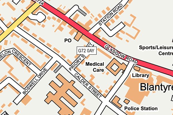 G72 0AY map - OS OpenMap – Local (Ordnance Survey)