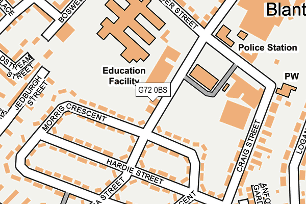 G72 0BS map - OS OpenMap – Local (Ordnance Survey)