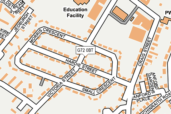 G72 0BT map - OS OpenMap – Local (Ordnance Survey)