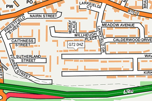 G72 0HZ map - OS OpenMap – Local (Ordnance Survey)